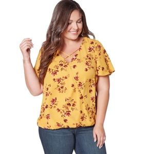 Aurora Surplice Floral Blouse